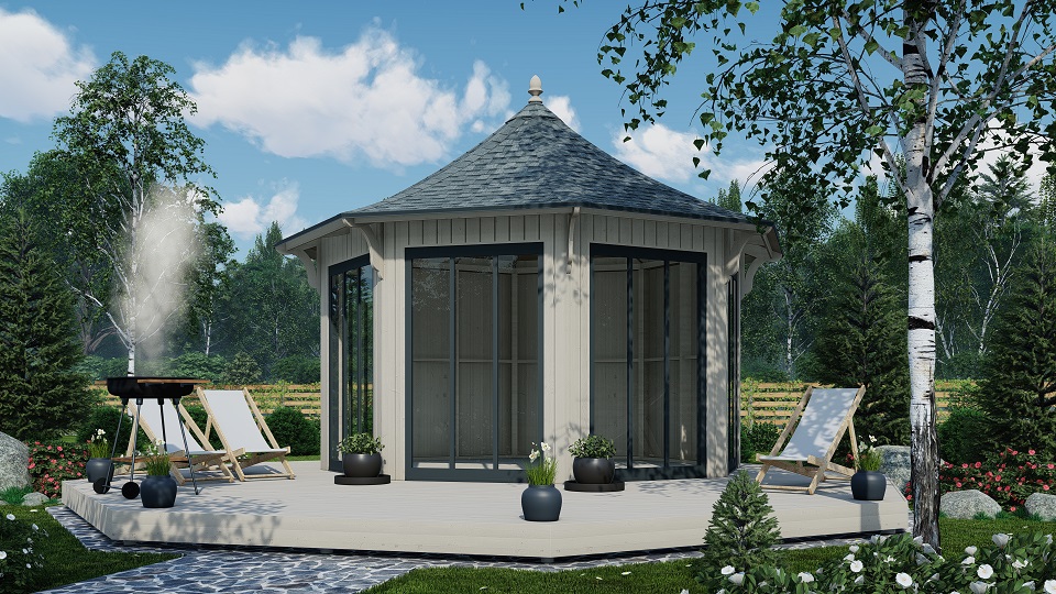Панорамная беседка в стиле прованс d=4м